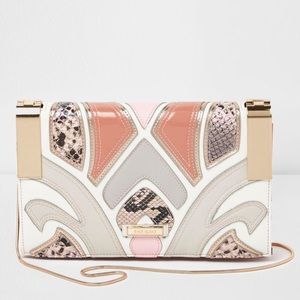 River Island Cutabout Snakeskin Clutch